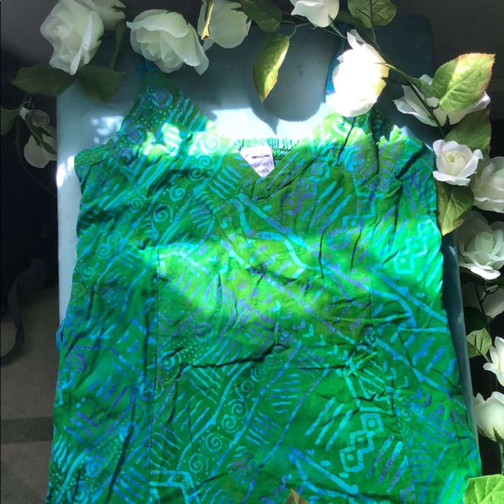 Long green and blue dress